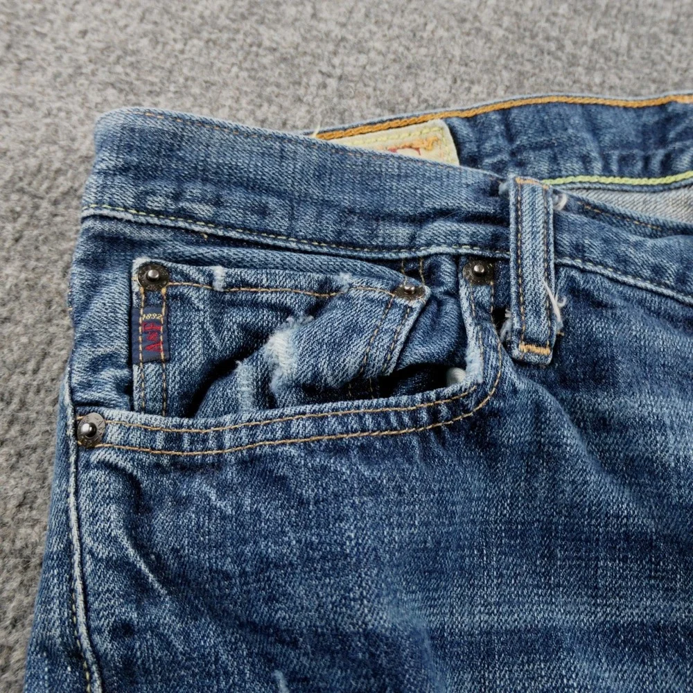 Abercrombie Fitch Mens Jeans 31x32 Blue Bootcut Button Fly Heavy Ounce Vintage